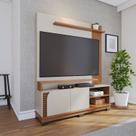 Estante e Home Theater Ripado para TV até 65 Polegadas 152cmx187cm 2 Portas Jurerê Branco Off White Matte/Freijó Estante e Home Theater Ripado para TV até 65 Polegadas 152cmx187cm 2 Portas Jurerê Branco Off White Matte/Freijó