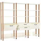 Estante Elegante 3 Torres com 1 Gaveteiro e 2 Portas 2,16 MT (LARG) cor Off White Brilho com Freijo Fosco - 52823 Estante Elegante 3 Torres com 1 Gaveteiro e 2 Portas 2,16 MT (LARG) cor Off White Brilho com Freijo Fosco - 52823