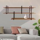 Estante Escritório Sala Cozinha Quarto Estilo Industrial Suspensa Design Inovador e Elegante Com Ferro e Madeira Estante Escritório Sala Cozinha Quarto Estilo Industrial Suspensa Design Inovador e Elegante Com Ferro e Madeira