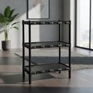 Estante Grande 68 Cm Plástica Preta 3 Prateleiras Modelo Agraplast Milão 784