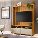 Estante Home Estilos Para Tv Até 55 Polegadas -2 Portas e Nicho -Ripado -Rodizio