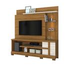 Estante Home Garbo Painel para TV 55 Polegadas c/ Pés Naturale/ Off White - Bela Móveis Estante Home Garbo Painel para TV 55 Polegadas c/ Pés Naturale/ Off White - Bela Móveis