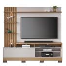 Estante Home Maceio 2,00m com Pes para TV com Led Freijo/Off White - Colibri