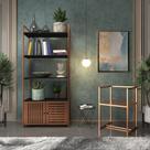 Estante Home Office Preta com Cobre Estilo Industrial Prateleira Multiuso Armário Vintage