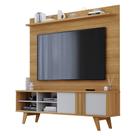 Estante Home para TV 70 Polegadas 1 Porta de Correr e Pés Retro 100% MDF Paraty Nature/Off White - Permóbili