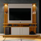 Estante Home para TV até 60 Polegadas 183cmx180cm com Led e Prateleiras de Vidro York