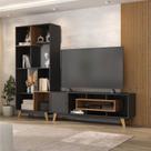 Estante Home para Tv até 65 Polegadas com 1 Porta Prime Yescasa Cinza Grafite
