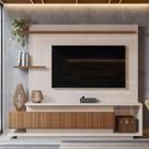 Estante Home para TV até 65 Polegadas Com 2 Portas Efeito Ripado 3d