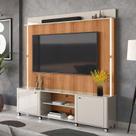 Estante Home Sala 183cm Com LED TV 75 Pol Florença Lukaliam Off White/Jequitiba
