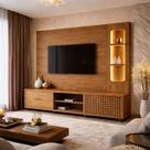Estante Home Sala de Estar Brise 2,10m Lukaliam Móveis Para Tv Até 70 Polegadas Contém Led no Nicho