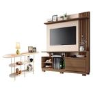 Estante Home Theater Artheo Castanho Off White Com Aparador Infinity Off White - Hb Móveis