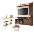 Estante Home Theater Artheo Castanho Off White com Mesa de Centro Sky e Aparador Infinity Off White - Hb Móveis Estante Home Theater Artheo Castanho Off White com Mesa de Centro Sky e Aparador Infinity Off White - Hb Móveis