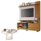 Estante Home Theater Artheo Cinamomo Off White E Mesa De Centro Sky Com Tampo De Vidro Off White- Hb Móveis