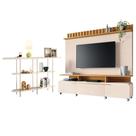 Estante Home Theater Artís Off White Cinamomo E Aparador Infinity Off White Hb Móveis