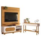 Estante Home Theater Axis Cinamomo Off White com Aparador Fiero Off White Cinamomo - HB Móveis