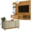 Estante Home Theater Bancada Suspensa Frizz Supreme Cumaru com Aparador Buffet Mônaco Cumaru Opala - Madetec