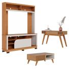 Estante Home Theater Belaya com Mesa de Centro Jeri Freijó Off White Matte e Aparador Riviera Freijó Colibri Estante Home Theater Belaya com Mesa de Centro Jeri Freijó Off White Matte e Aparador Riviera Freijó Colibri