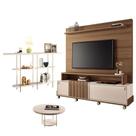 Estante Home Theater Bold Off White Castanho E Aparador Infinity E Mesa De Centro Sky Off White - Hb Móveis