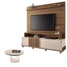 Estante Home Theater Bold Off White Castanho e Mesa de Centro sky Off White HB Móveis