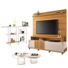 Estante Home Theater Bold Off White Cinamomo e Aparador Infinity e Kit Mesa de Centro sky Off White - HB Móveis