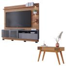 Estante Home Theater Campeche Com Pés Freijó Cinza Acetinado e Aparador Riviera Freijó Colibri