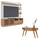 Estante Home Theater Campeche Freijó Off White Matte Com Aparador Riviera Freijó Colibri