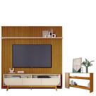 Estante Home Theater Com Bancada Suspensa Luna com Aparador Frizz Cinamomo Off White - Madetec