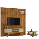 Estante Home Theater Com Bancada Suspensa New Laguna com Mesa de Centro Frizz Cumaru Opala - Madetec