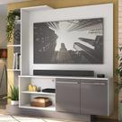Estante Home Theater com Suporte para TV até 55'' Denver Multimóveis Branco/Lacca Fumê