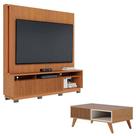 Estante Home Theater Jordão Com Pés Freijó E Mesa De Centro Jeri Freijó Off White - Colibri