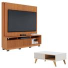 Estante Home Theater Jordão Com Pés Freijó e Mesa de Centro Jeri Off White Freijó - Colibri