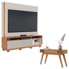 Estante Home Theater Jordão Com Pés Off White Freijó e Aparador Riviera Freijó Colibri