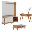 Estante Home Theater Jurerê 1.5 Off White Matte Freijó com Mesa de Centro Jeri Freijó Off White e Aparador Riviera Freijó Colibri Estante Home Theater Jurerê 1.5 Off White Matte Freijó com Mesa de Centro Jeri Freijó Off White e Aparador Riviera Freijó Colibri