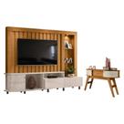 Estante Home Theater Le Mans com Aparador Estoril Naturale Off White Madetec