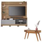 Estante Home Theater Maceió com Pés Freijó Cinza Acetinado e Aparador Riviera Freijó Colibri