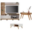 Estante Home Theater Maceió Com Pés Freijó Off White com Mesa de Centro Jeri Off White Freijó e Aparador Riviera Freijó Colibri Estante Home Theater Maceió Com Pés Freijó Off White com Mesa de Centro Jeri Off White Freijó e Aparador Riviera Freijó Colibri