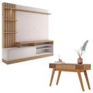 Estante Home Theater Maceió Freijó Off White Com Aparador Riviera Freijó - Colibri