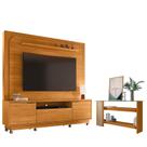Estante Home Theater Nilo com Rodízios Cinamomo com Aparador Frizz Cinamomo Off White - Madetec