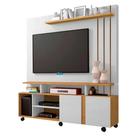 Estante Home Theater para TV 55 Polegadas 2 Portas Artibuladas Valência Permóbili Off White/Nature - 100% MDP