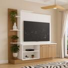 Estante Home Theater para TV até 55 Pol. Denver Multimóveis Argila Acetinado com Branco Texturizado Estante Home Theater para TV até 55 Pol. Denver Multimóveis Argila Acetinado com Branco Texturizado