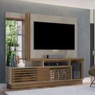 Estante Home Theater Para TV até 60 Polegadas com Espelho e Luminária LED Frizz Plus Madetec Cor:Fendi / Naturale