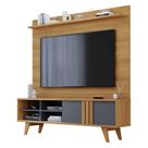 Estante Home Theater para TV até 70 Polegadas 1 Porta de Correr e Pés Retro Paraty Permóbili Nature/Grafite - 100% MDF