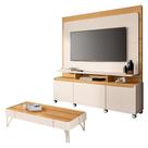 Estante Home Theater Quantum E Mesa De Centro Cadenza Off White Cinamomo Hb Móveis