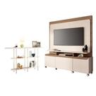 Estante Home Theater Quantum Off White Castanho E Aparador Infinity Off White - Hb Móveis