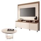 Estante Home Theater Quantum Off White Castanho e Mesa de Centro Sky Off White HB Móveis Estante Home Theater Quantum Off White Castanho e Mesa de Centro Sky Off White HB Móveis