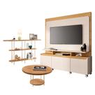 Estante Home Theater Quantum Off White Cinamomo e Aparador Infinity e Mesa de Centro Sky Cinamomo HB Móveis Estante Home Theater Quantum Off White Cinamomo e Aparador Infinity e Mesa de Centro Sky Cinamomo HB Móveis