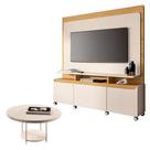 Estante Home Theater Quantum Off White Cinamomo E Mesa De Centro Sky Off White Hb Móveis