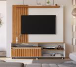 Estante Home Theater Ripado para TV até 65 Polegadas MDF 160x188cm Rodízios Havana