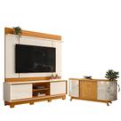 Estante Home Theater Siena com Pés com Aparador para Sala Buffet Mônaco Cinamomo Off White - Madetec