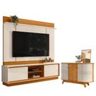 Estante Home Theater Siena sem Pés com Aparador para Sala Buffet Monza Cinamomo Off White - Madetec Estante Home Theater Siena sem Pés com Aparador para Sala Buffet Monza Cinamomo Off White - Madetec